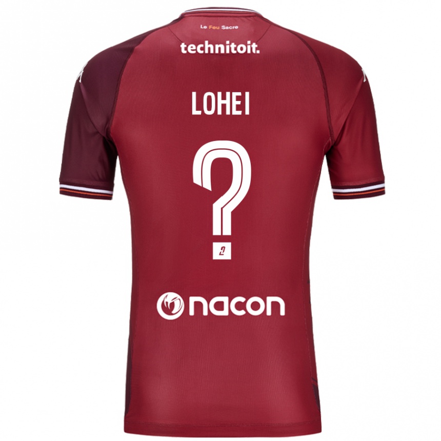 Kids Football Fabio Lohei #0 Red Granata Home Jersey 2024/25 T-Shirt Nz