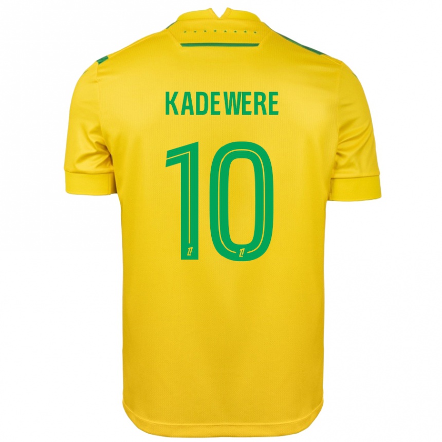 Kids Football Tino Kadewere #10 Yellow Green Home Jersey 2024/25 T-Shirt Nz