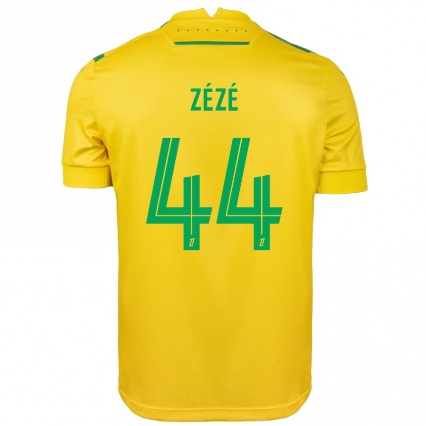 Kids Football Nathan Zézé #44 Yellow Green Home Jersey 2024/25 T-Shirt Nz