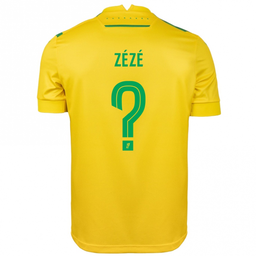 Kids Football Yanel Zézé #0 Yellow Green Home Jersey 2024/25 T-Shirt Nz