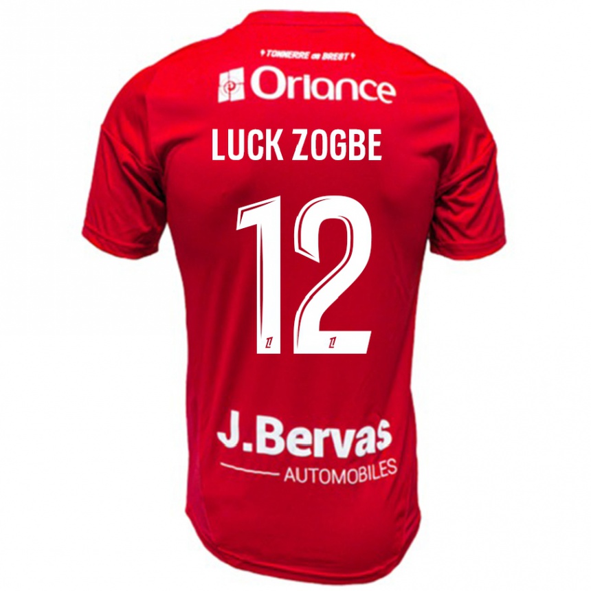 Kids Football Luck Zogbé #12 Red White Home Jersey 2024/25 T-Shirt Nz