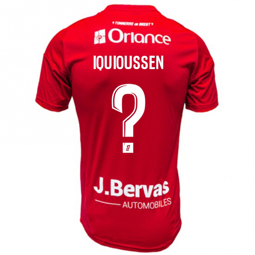 Kids Football Adam Iquioussen #0 Red White Home Jersey 2024/25 T-Shirt Nz