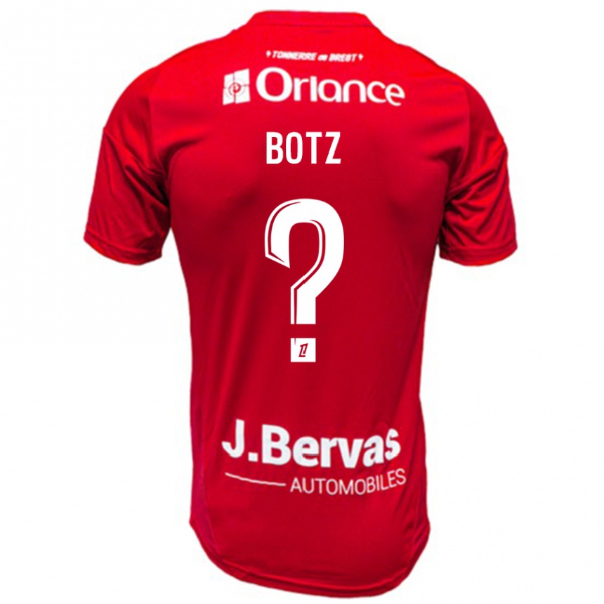 Kids Football Léo Botz #0 Red White Home Jersey 2024/25 T-Shirt Nz