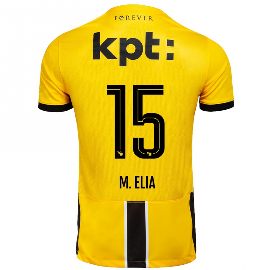 Kids Football Meschack Elia #15 Yellow Black Home Jersey 2024/25 T-Shirt Nz