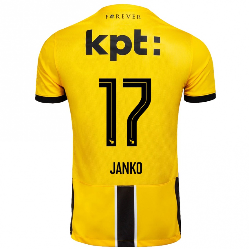 Kids Football Saidy Janko #17 Yellow Black Home Jersey 2024/25 T-Shirt Nz