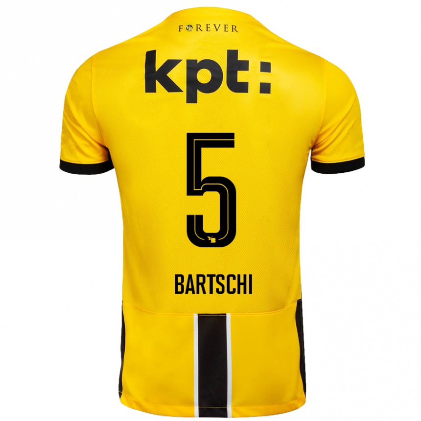 Kids Football Lorena Bärtschi #5 Yellow Black Home Jersey 2024/25 T-Shirt Nz