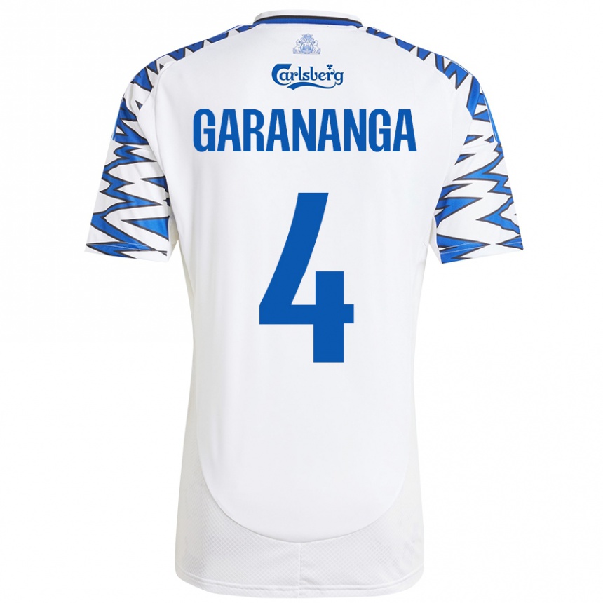 Kids Football Munashe Garananga #4 White Sky Blue Home Jersey 2024/25 T-Shirt Nz