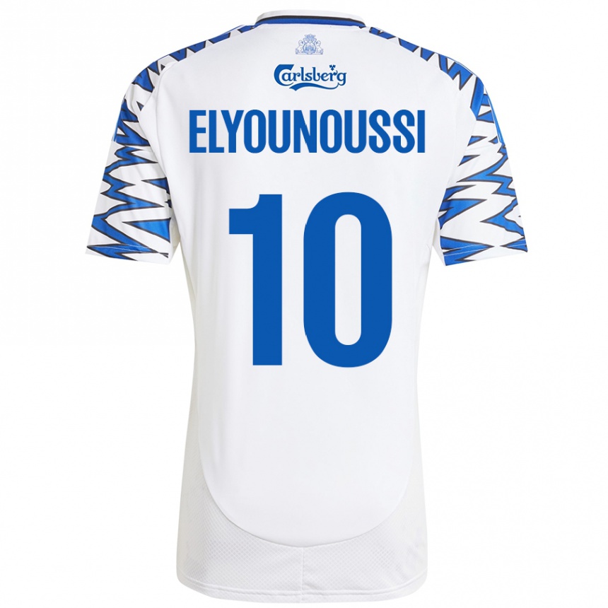 Kids Football Mohamed Elyounoussi #10 White Sky Blue Home Jersey 2024/25 T-Shirt Nz