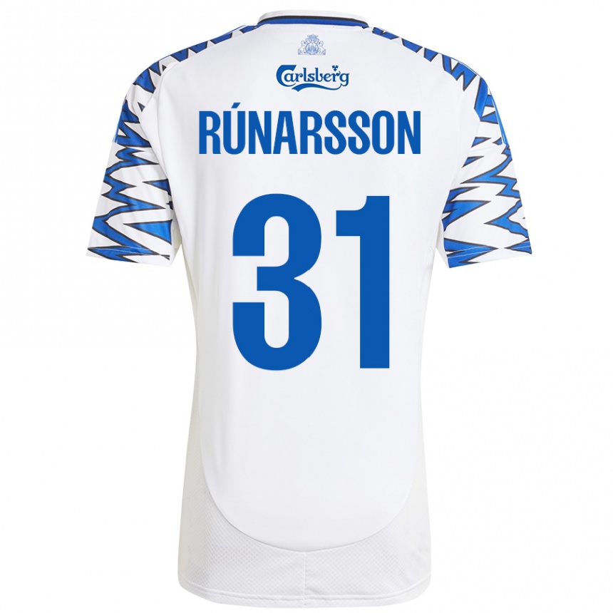 Kids Football Runar Alex Runarsson #31 White Sky Blue Home Jersey 2024/25 T-Shirt Nz