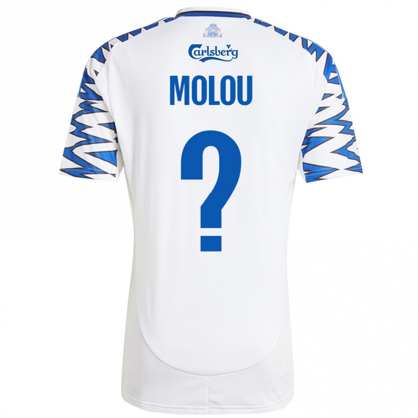 Kids Football Yvann Molou #0 White Sky Blue Home Jersey 2024/25 T-Shirt Nz