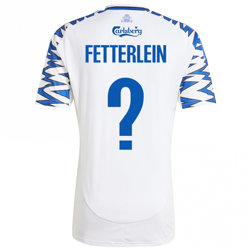 Kids Football Sean Fetterlein #0 White Sky Blue Home Jersey 2024/25 T-Shirt Nz