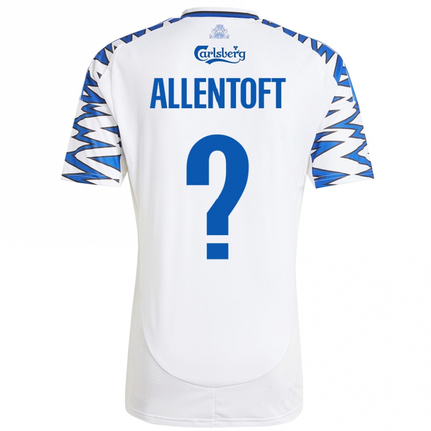 Kids Football Philip Allentoft #0 White Sky Blue Home Jersey 2024/25 T-Shirt Nz