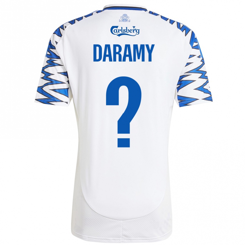 Kids Football Abdul Daramy #0 White Sky Blue Home Jersey 2024/25 T-Shirt Nz