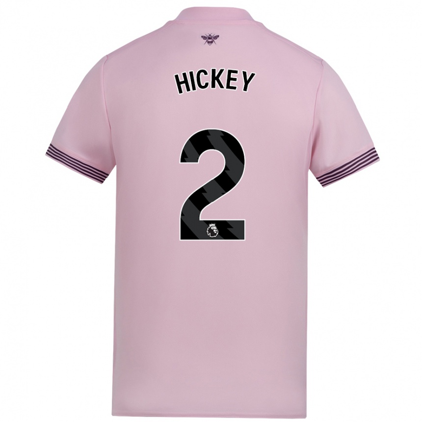 Kids Football Aaron Hickey #2 Pink Away Jersey 2024/25 T-Shirt Nz