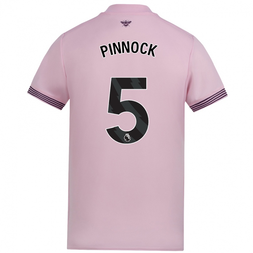 Kids Football Ethan Pinnock #5 Pink Away Jersey 2024/25 T-Shirt Nz