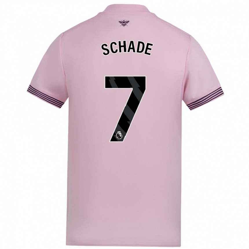 Kids Football Kevin Schade #7 Pink Away Jersey 2024/25 T-Shirt Nz