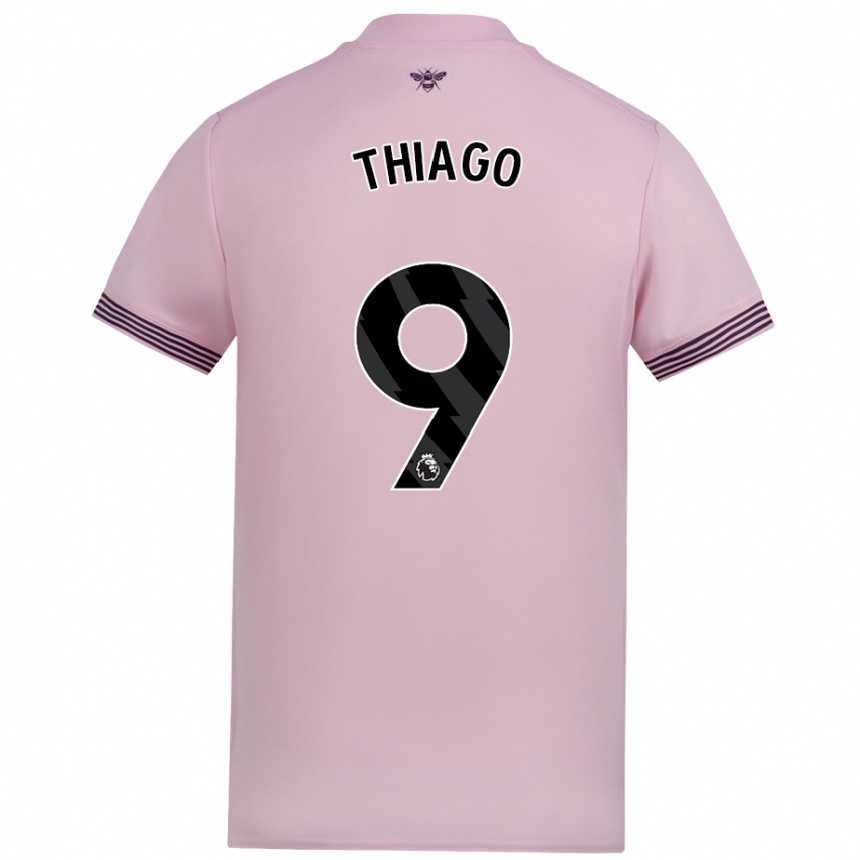 Kids Football Igor Thiago #9 Pink Away Jersey 2024/25 T-Shirt Nz