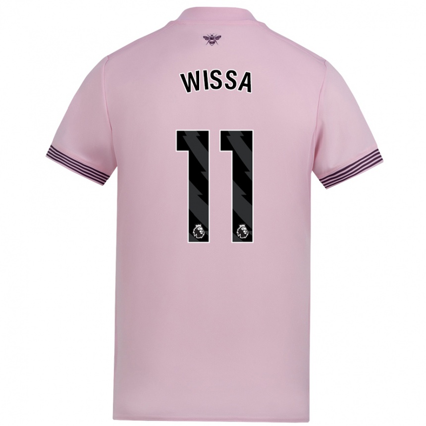 Kids Football Yoane Wissa #11 Pink Away Jersey 2024/25 T-Shirt Nz