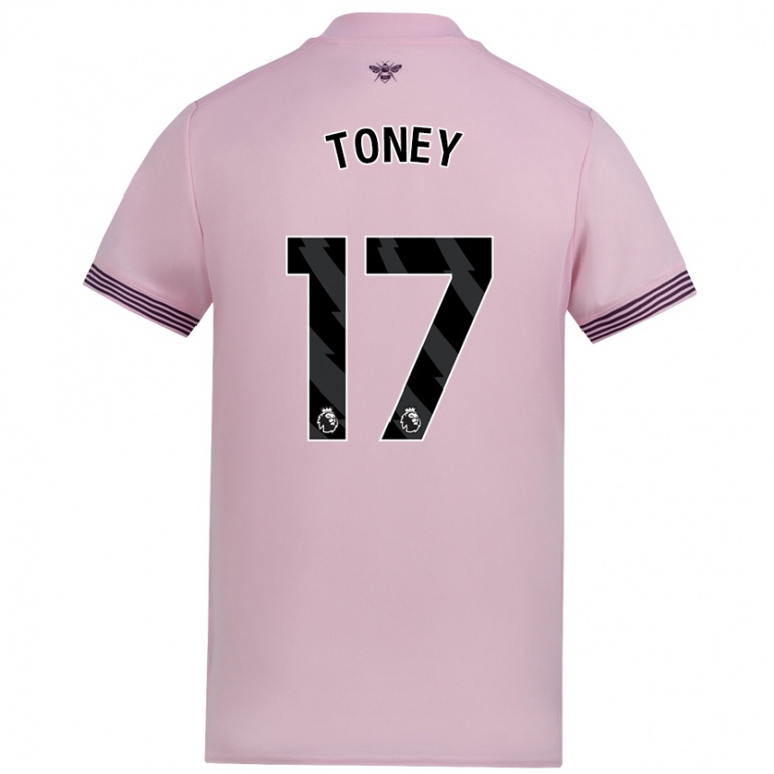 Kids Football Ivan Toney #17 Pink Away Jersey 2024/25 T-Shirt Nz