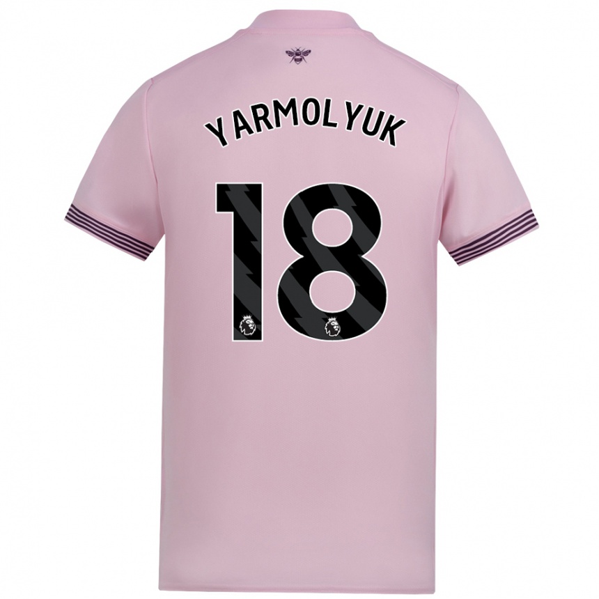 Kids Football Yegor Yarmolyuk #18 Pink Away Jersey 2024/25 T-Shirt Nz