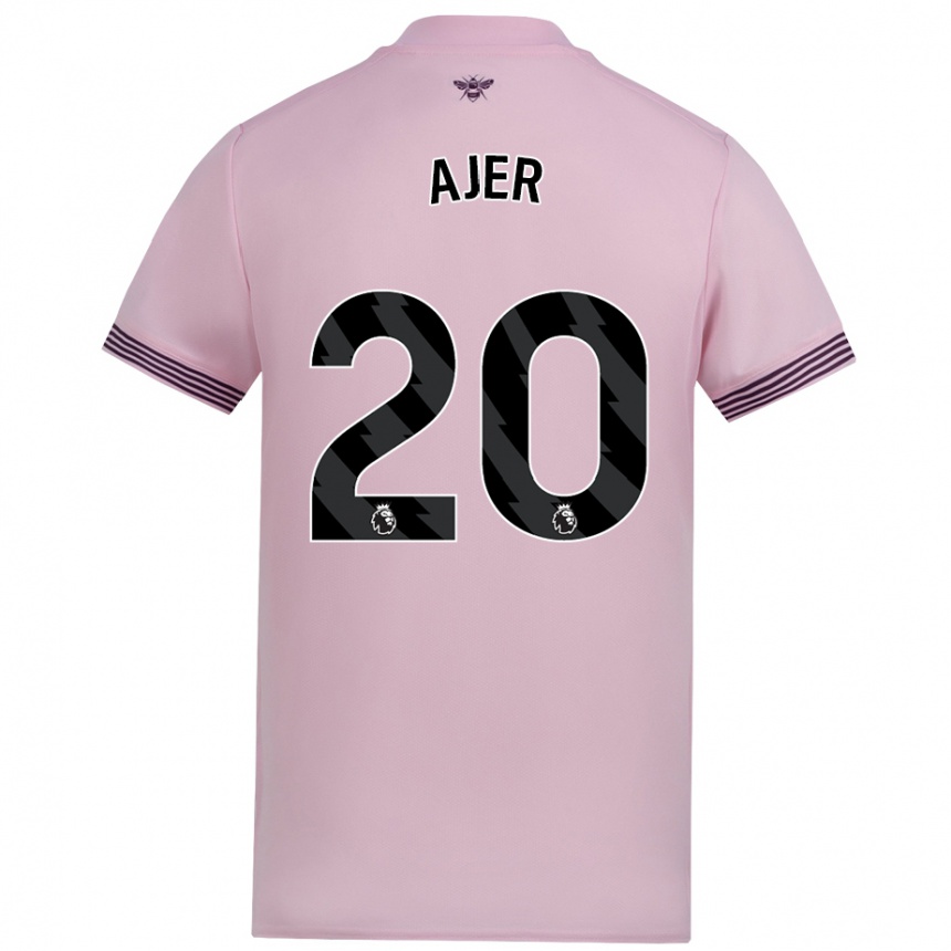 Kids Football Kristoffer Ajer #20 Pink Away Jersey 2024/25 T-Shirt Nz