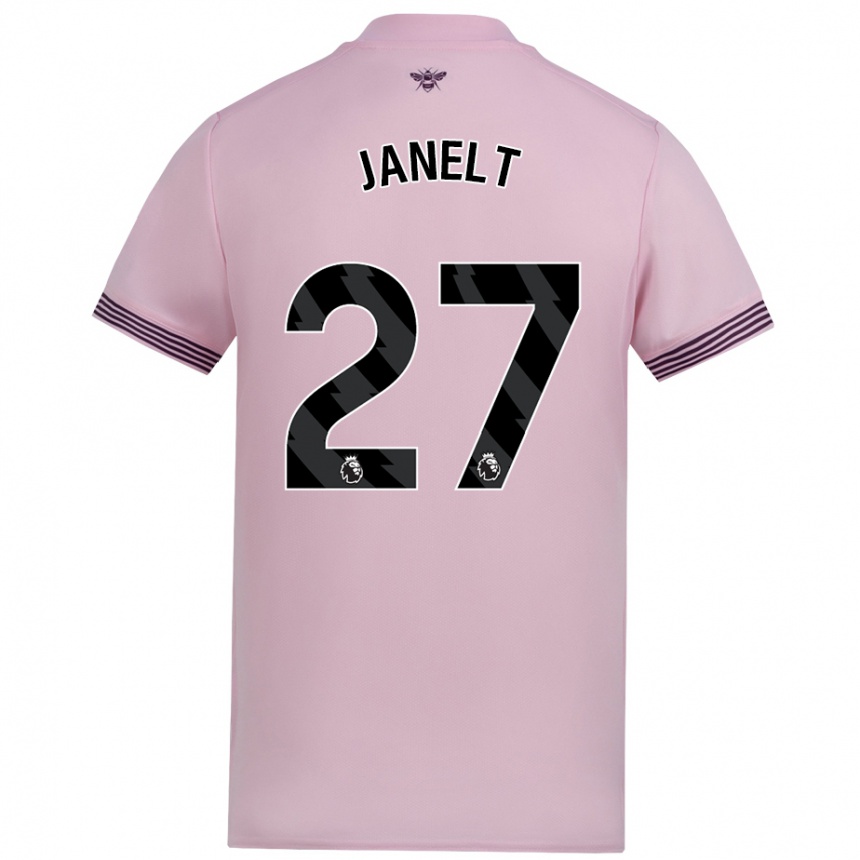 Kids Football Vitaly Janelt #27 Pink Away Jersey 2024/25 T-Shirt Nz