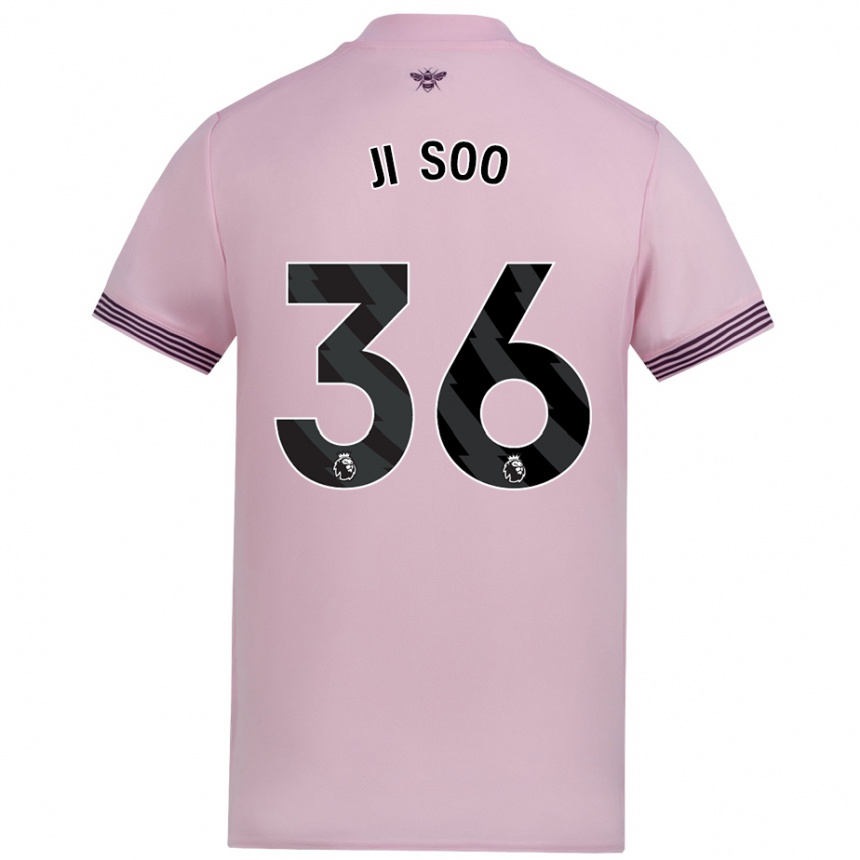 Kids Football Ji-Soo Kim #36 Pink Away Jersey 2024/25 T-Shirt Nz