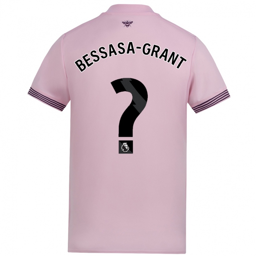 Kids Football Mekhai Bessasa-Grant #0 Pink Away Jersey 2024/25 T-Shirt Nz