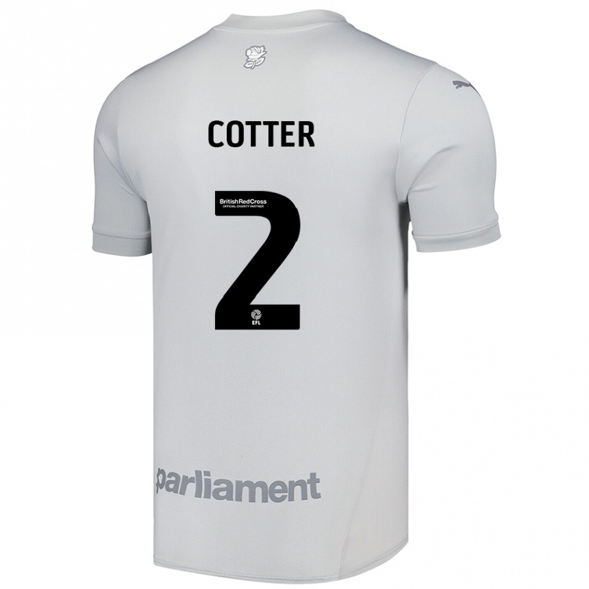 Kids Football Barry Cotter #2 Silver Gray Away Jersey 2024/25 T-Shirt Nz