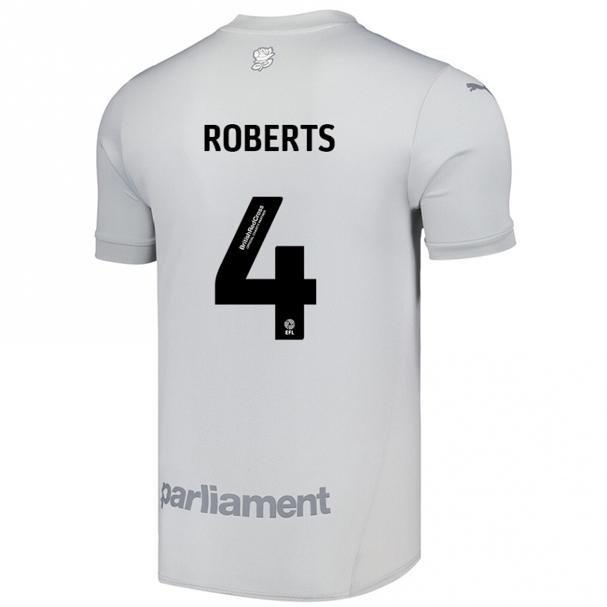 Kids Football Marc Roberts #4 Silver Gray Away Jersey 2024/25 T-Shirt Nz