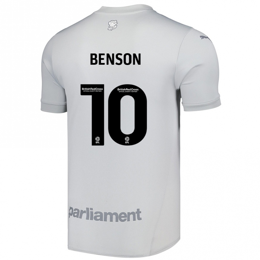 Kids Football Josh Benson #10 Silver Gray Away Jersey 2024/25 T-Shirt Nz