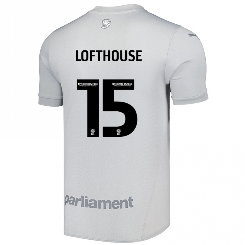 Kids Football Kyran Lofthouse #15 Silver Gray Away Jersey 2024/25 T-Shirt Nz