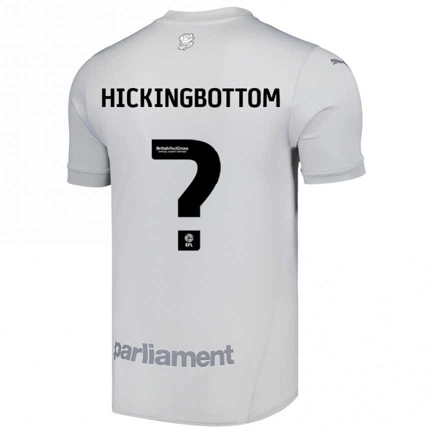 Kids Football Charlie Hickingbottom #0 Silver Gray Away Jersey 2024/25 T-Shirt Nz