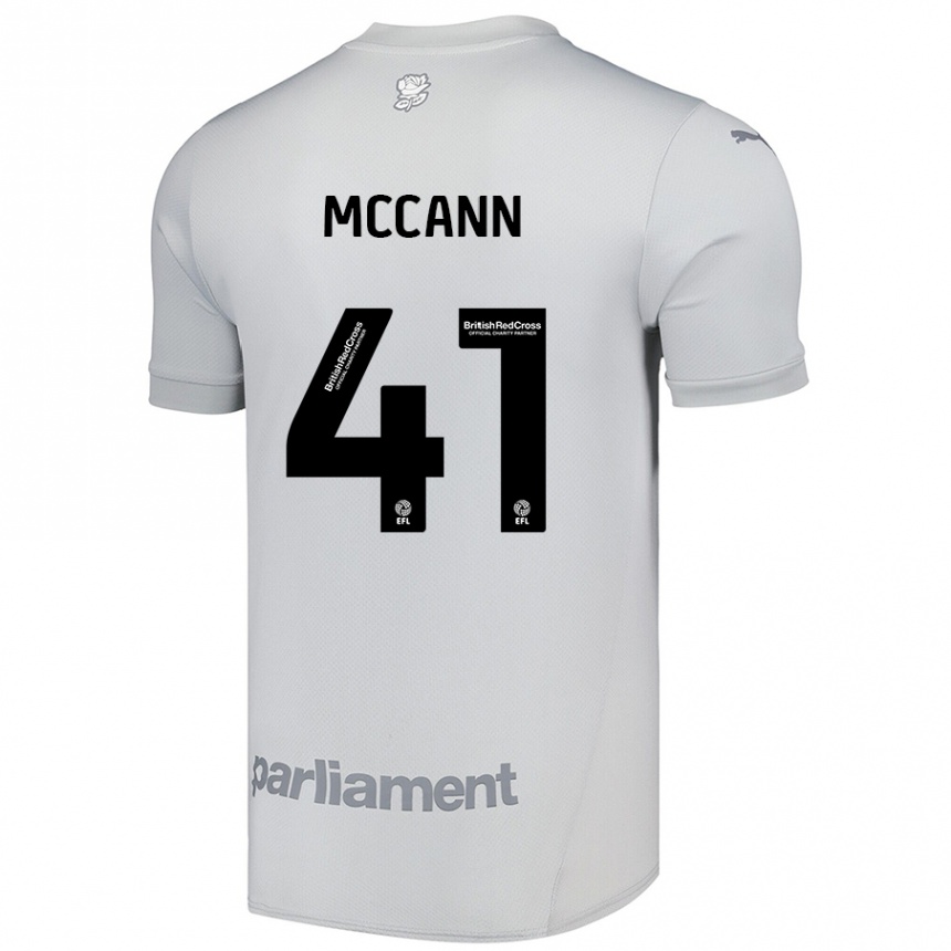 Kids Football Bayley Mccann #41 Silver Gray Away Jersey 2024/25 T-Shirt Nz