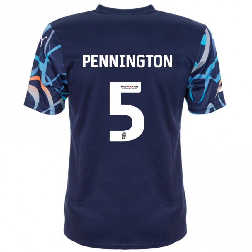 Kids Football Matthew Pennington #5 Navy Blue Away Jersey 2024/25 T-Shirt Nz