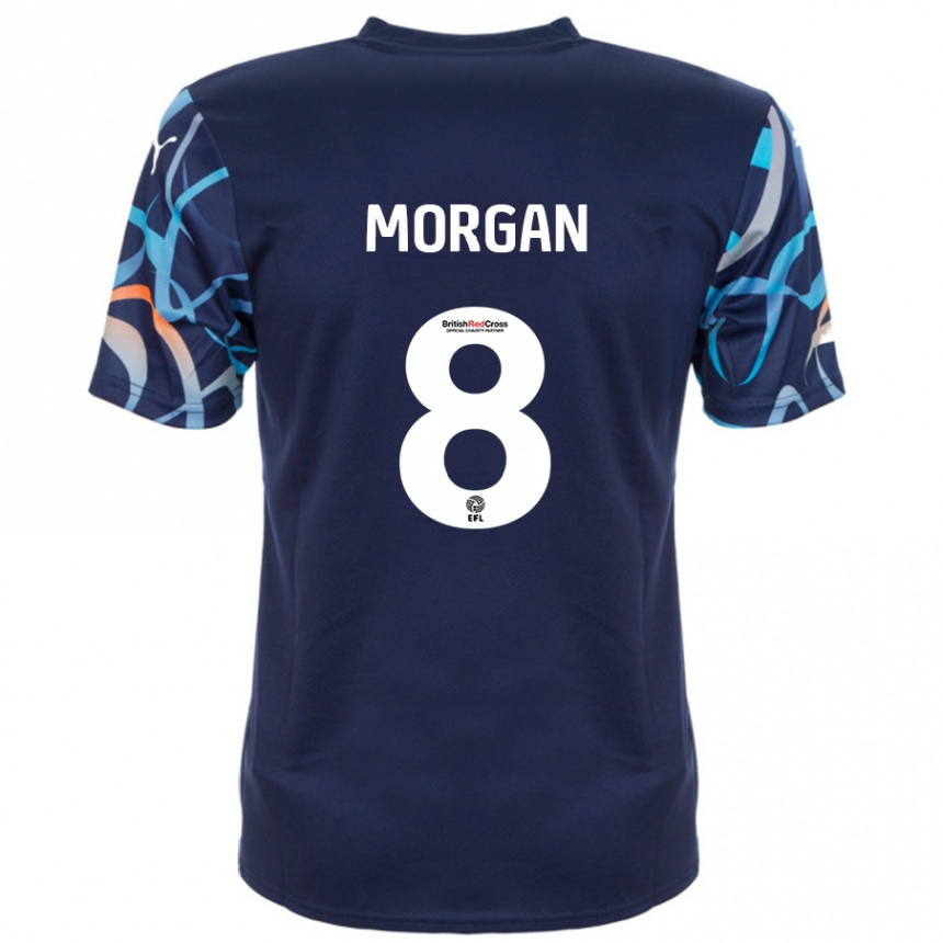 Kids Football Albie Morgan #8 Navy Blue Away Jersey 2024/25 T-Shirt Nz