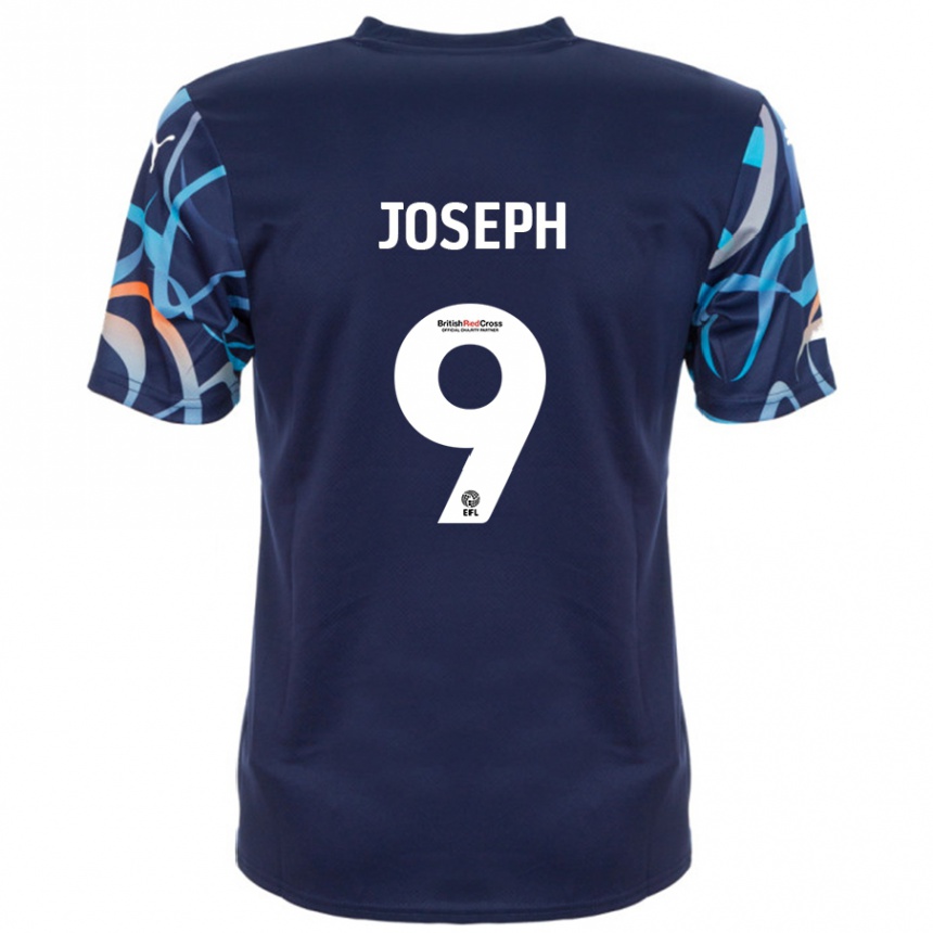 Kids Football Kyle Joseph #9 Navy Blue Away Jersey 2024/25 T-Shirt Nz