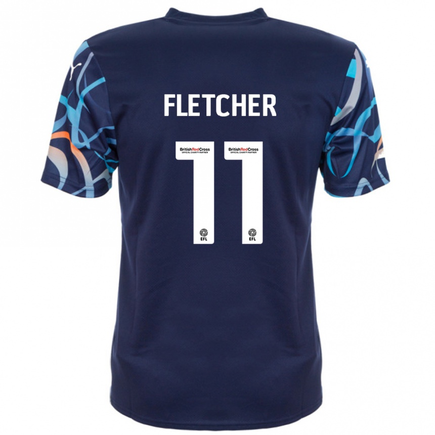 Kids Football Ashley Fletcher #11 Navy Blue Away Jersey 2024/25 T-Shirt Nz