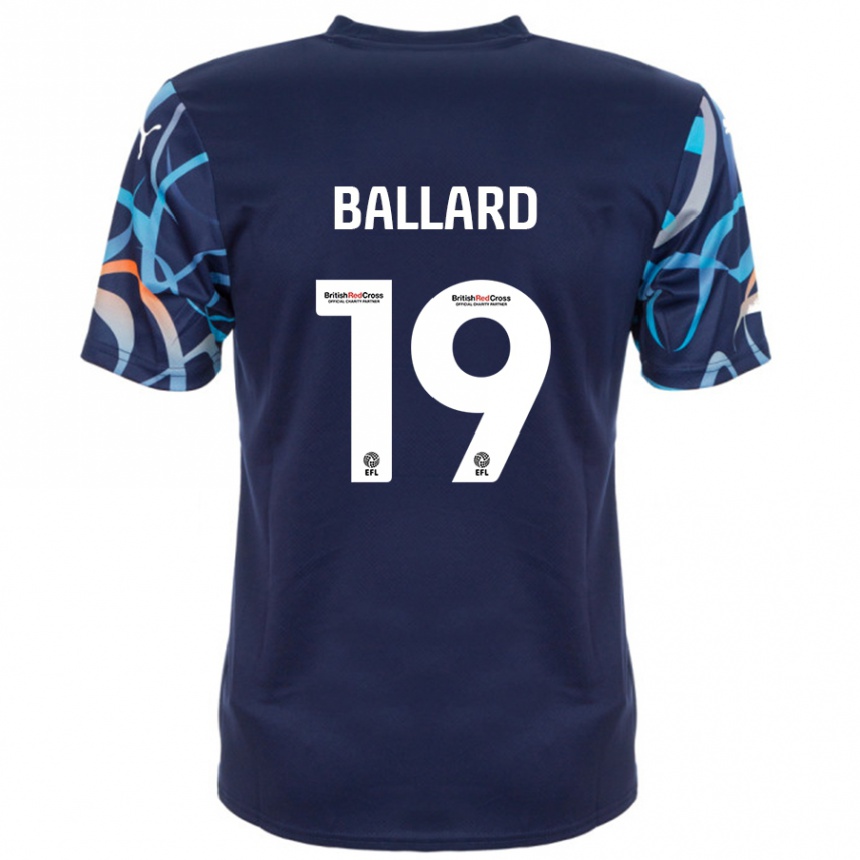 Kids Football Dom Ballard #19 Navy Blue Away Jersey 2024/25 T-Shirt Nz