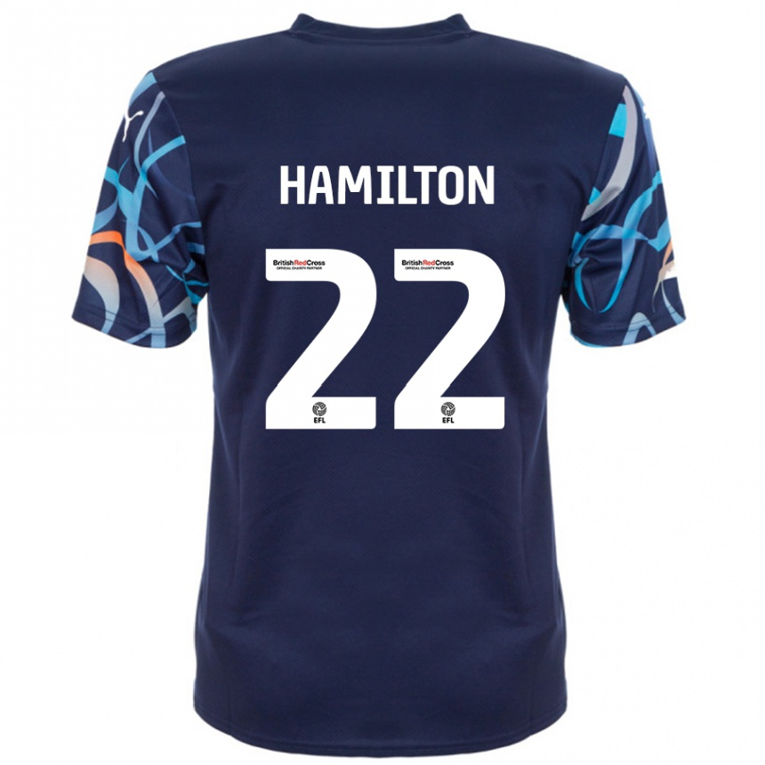 Kids Football Cj Hamilton #22 Navy Blue Away Jersey 2024/25 T-Shirt Nz