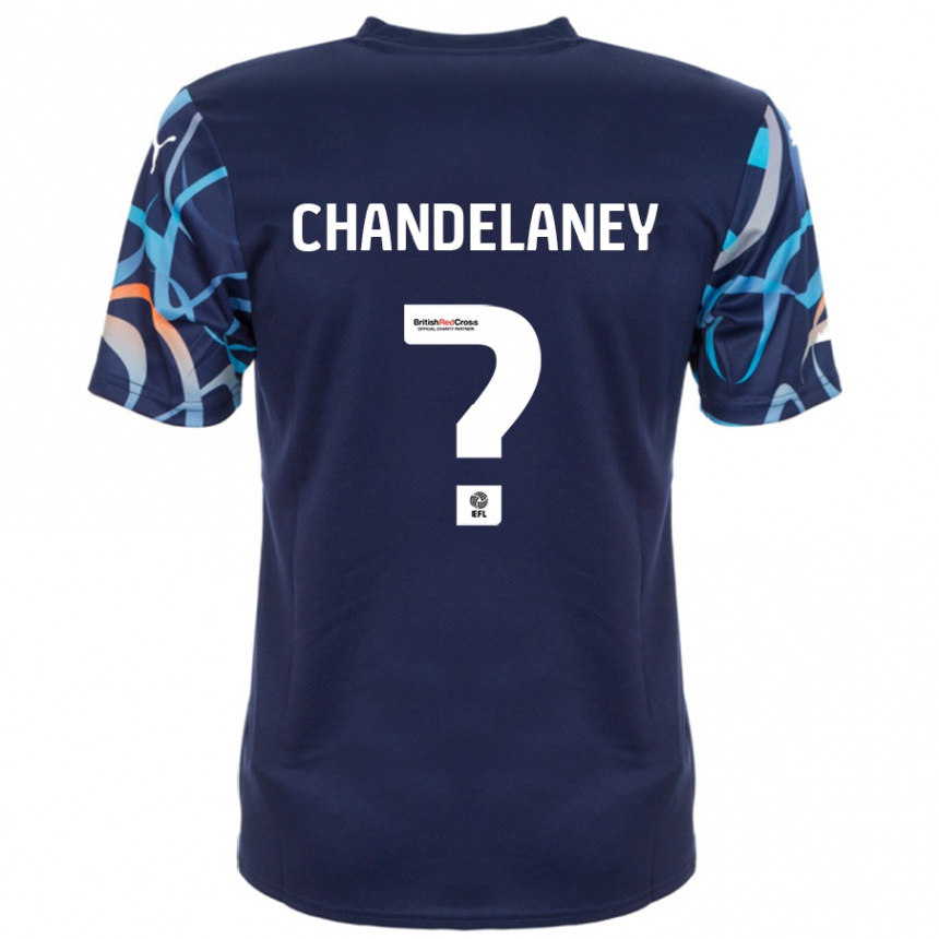 Kids Football Yulan Chandelaney #0 Navy Blue Away Jersey 2024/25 T-Shirt Nz