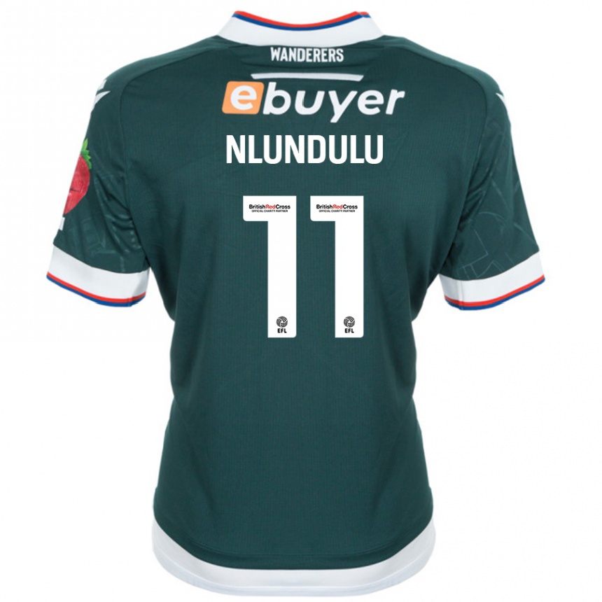 Kids Football Dan Nlundulu #11 Dark Green Away Jersey 2024/25 T-Shirt Nz