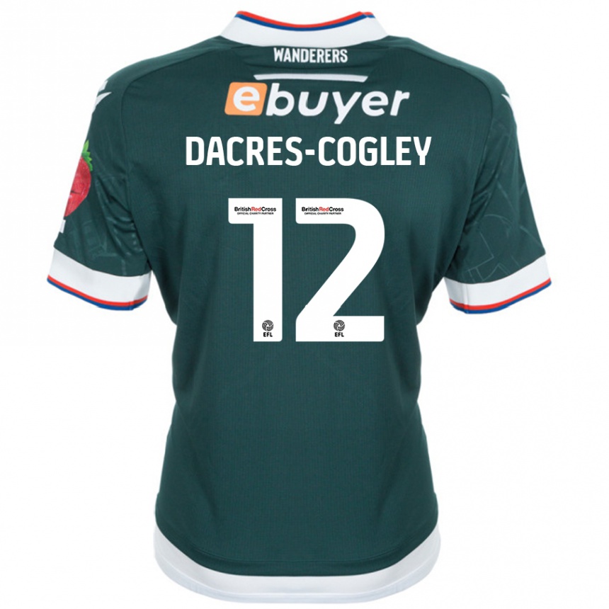 Kids Football Josh Dacres-Cogley #12 Dark Green Away Jersey 2024/25 T-Shirt Nz