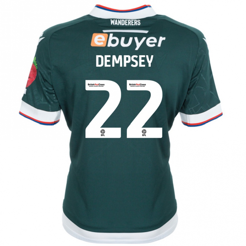 Kids Football Kyle Dempsey #22 Dark Green Away Jersey 2024/25 T-Shirt Nz