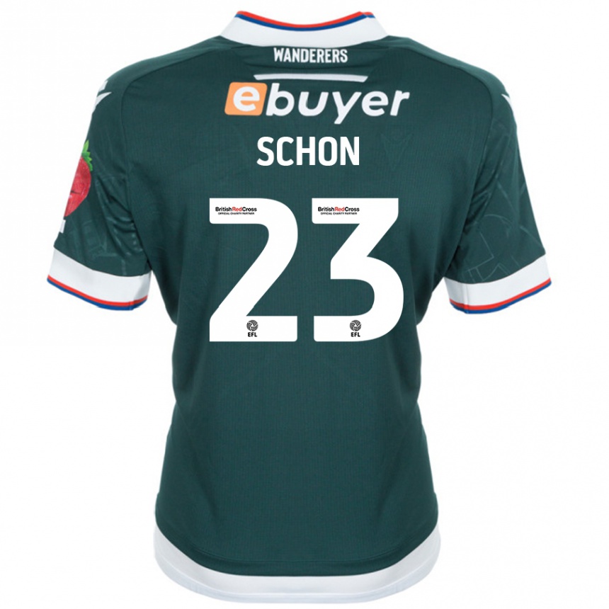 Kids Football Szabolcs Schön #23 Dark Green Away Jersey 2024/25 T-Shirt Nz