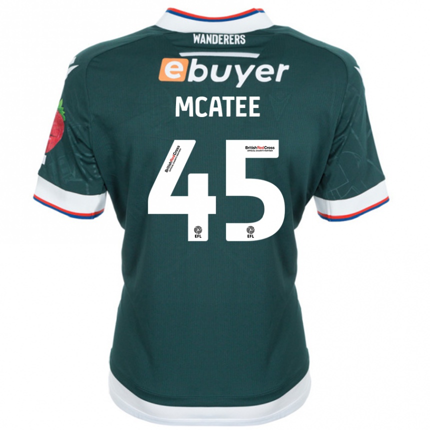 Kids Football John Mcatee #45 Dark Green Away Jersey 2024/25 T-Shirt Nz