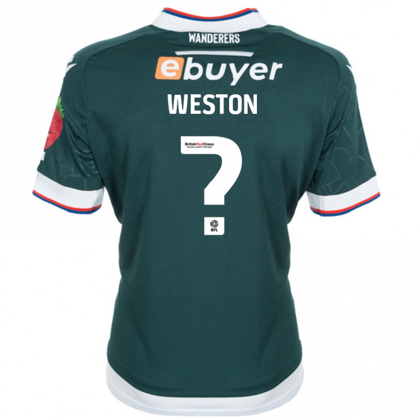 Kids Football Ajay Weston #0 Dark Green Away Jersey 2024/25 T-Shirt Nz