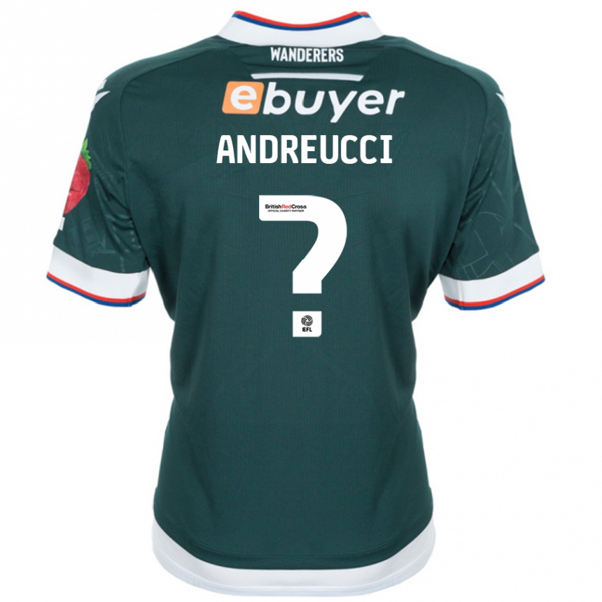 Kids Football Ben Andreucci #0 Dark Green Away Jersey 2024/25 T-Shirt Nz