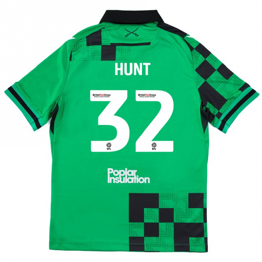 Kids Football Jack Hunt #32 Green Black Away Jersey 2024/25 T-Shirt Nz