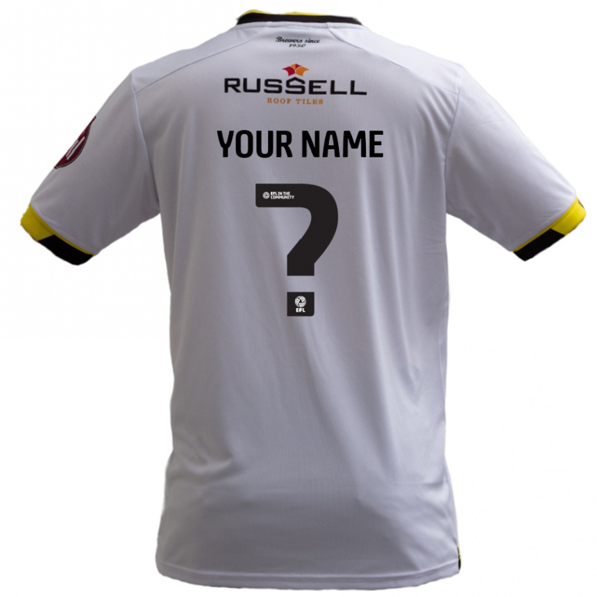 Kids Football Your Name #0 White Away Jersey 2024/25 T-Shirt Nz